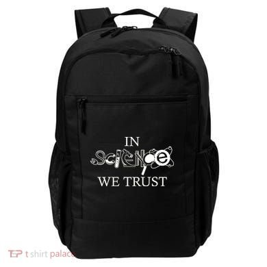 In Science We Trust Cool Science Logos Backpack