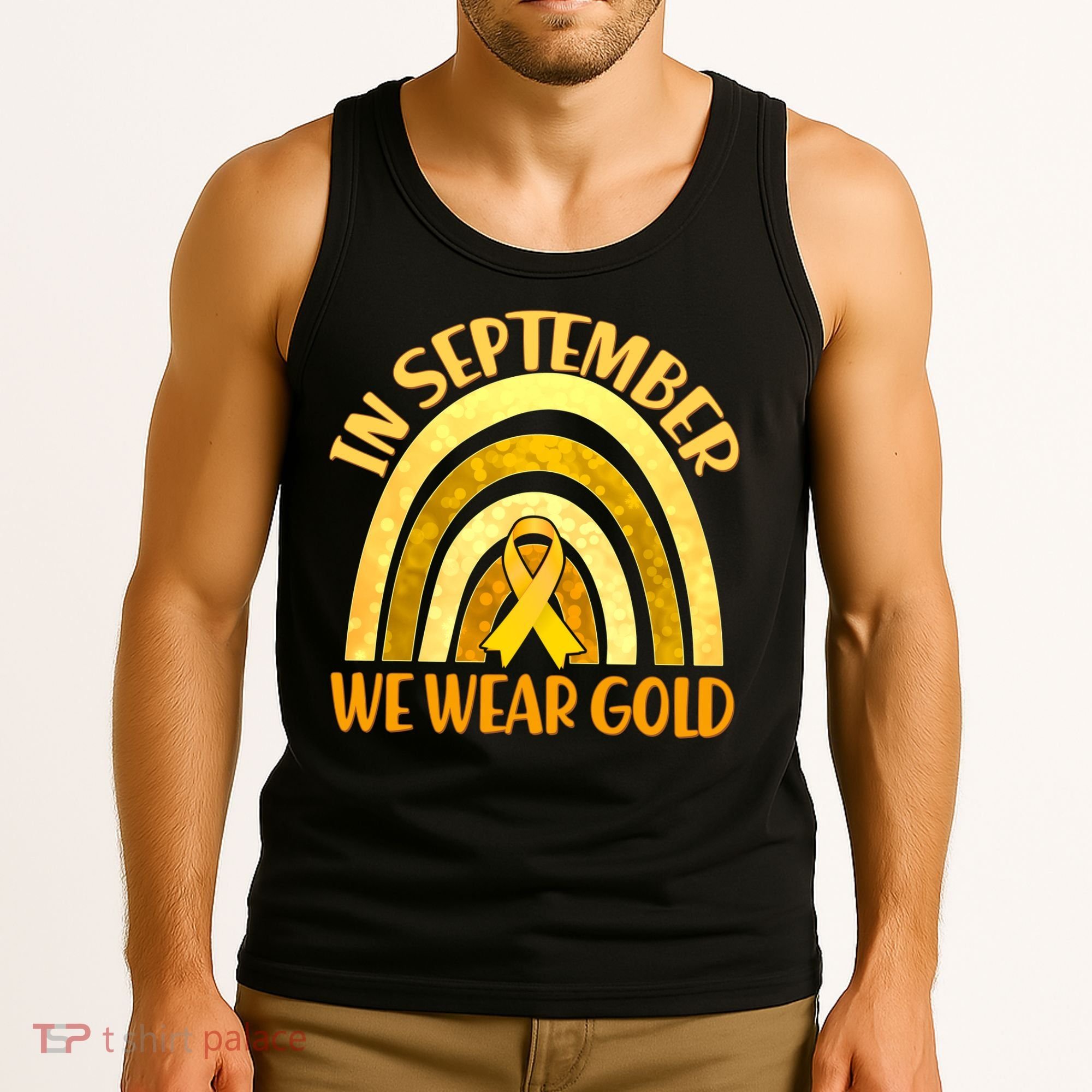 In September We Wear Gold Childhood Cancer Awareness Tank Top