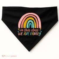 In This Class We Are Family Cute Painted Rainbow USA-Made Doggie Bandana thumb 0