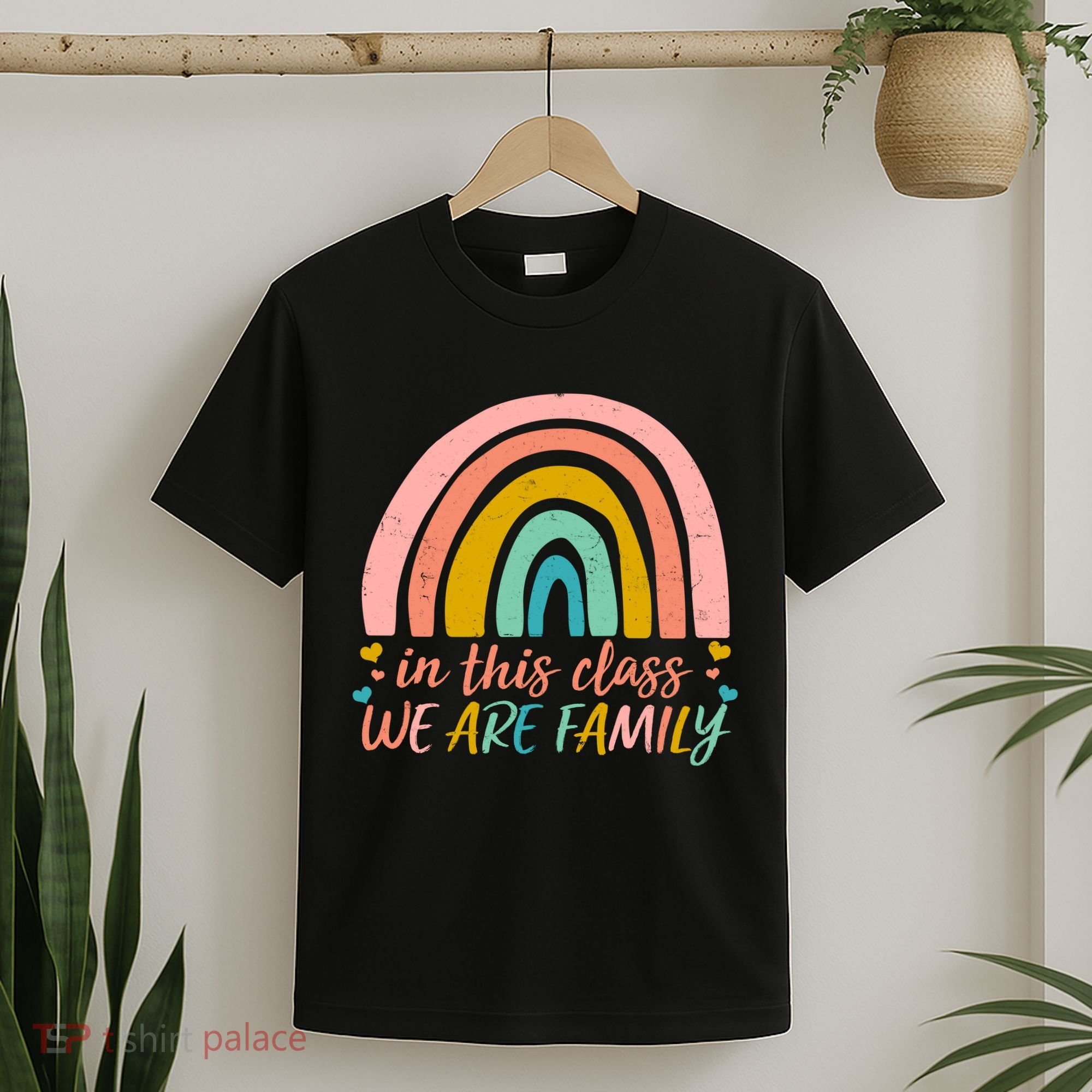 In This Class We Are Family Cute Painted Rainbow T-Shirt