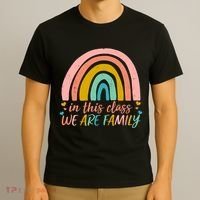 In This Class We Are Family Cute Painted Rainbow T-Shirt thumb 3