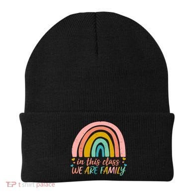 In This Class We Are Family Cute Painted Rainbow Beanie