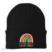 In This Class We Are Family Cute Painted Rainbow Beanie thumb 0