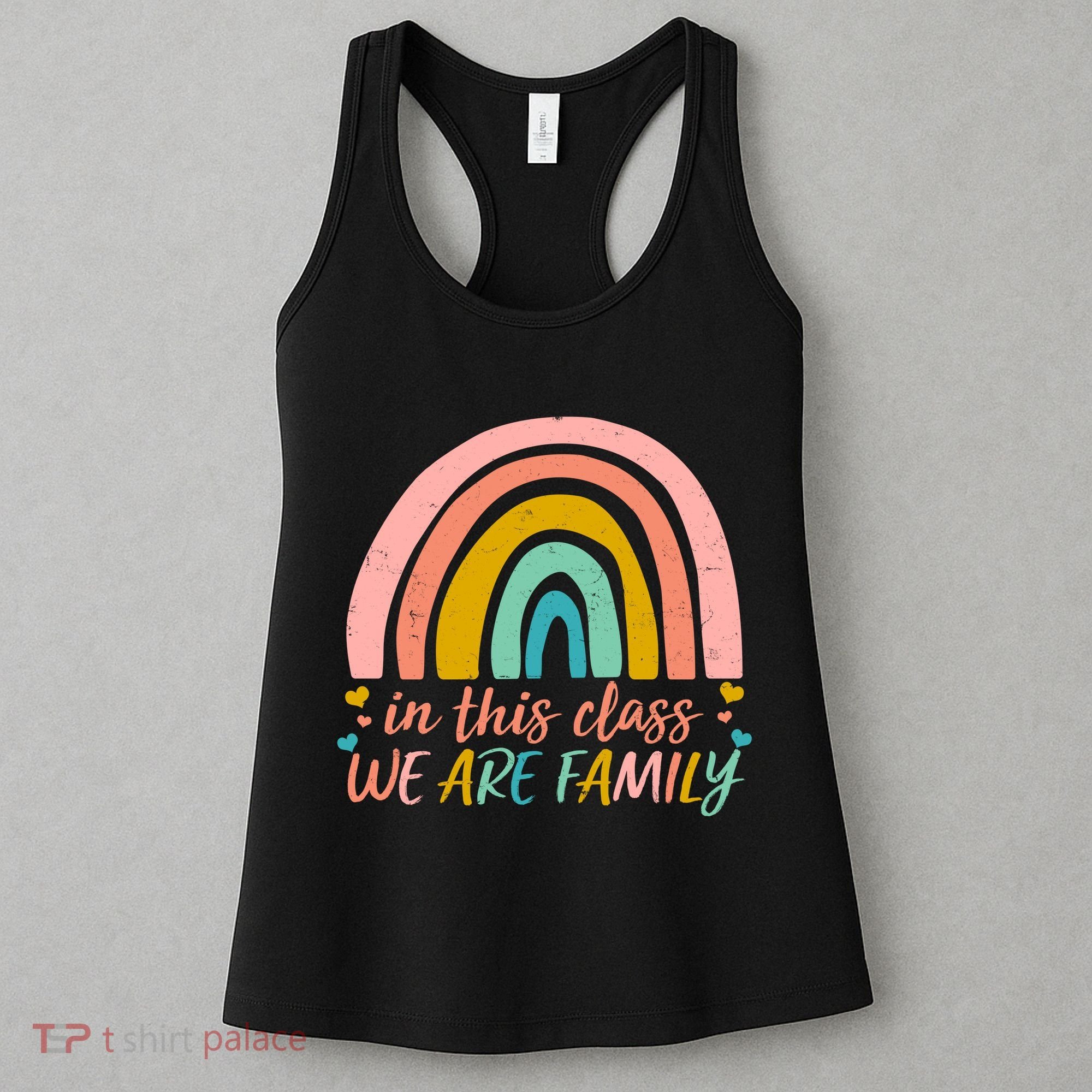 In This Class We Are Family Cute Painted Rainbow Women's Tank Top