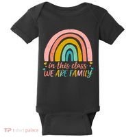In This Class We Are Family Cute Painted Rainbow Baby Bodysuit thumb 0