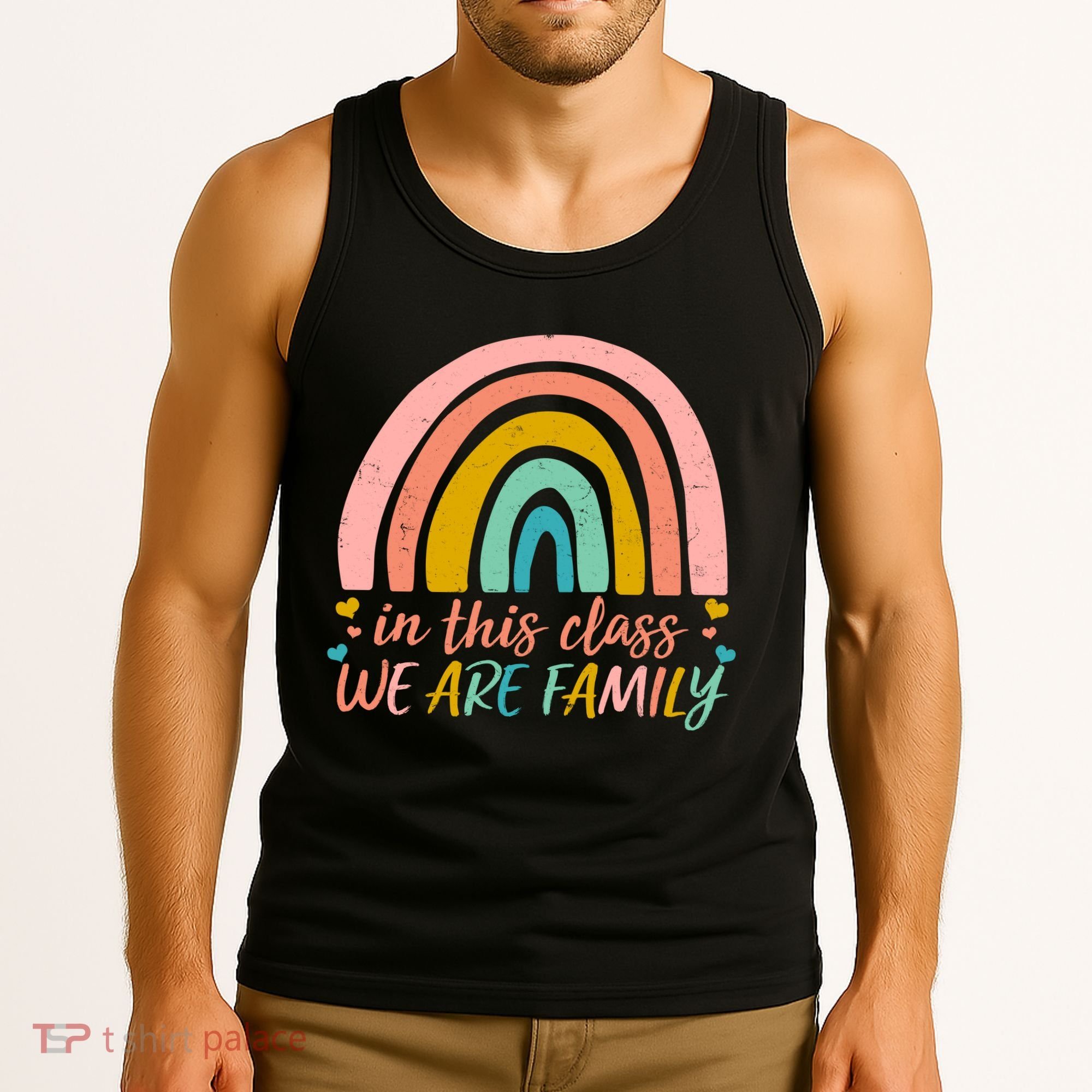 In This Class We Are Family Cute Painted Rainbow Tank Top