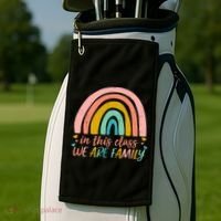 In This Class We Are Family Cute Painted Rainbow Golf Towel thumb 2