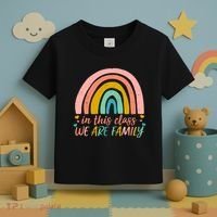In This Class We Are Family Cute Painted Rainbow Toddler T-Shirt thumb 3