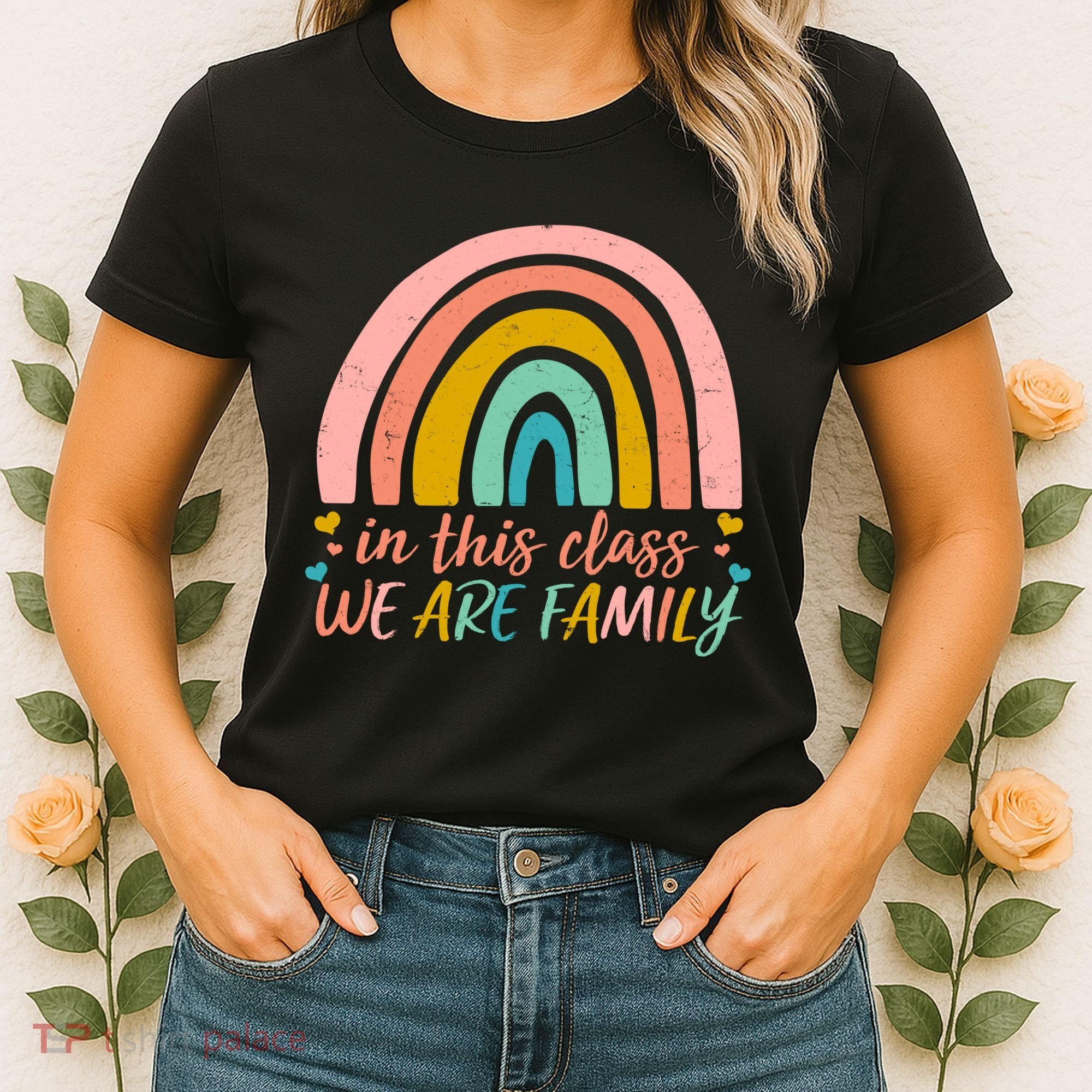 In This Class We Are Family Cute Painted Rainbow Women's T-Shirt