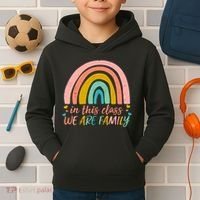 In This Class We Are Family Cute Painted Rainbow Kids Hoodie thumb 2