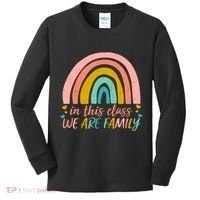 In This Class We Are Family Cute Painted Rainbow Kids Long Sleeve Shirt thumb 0