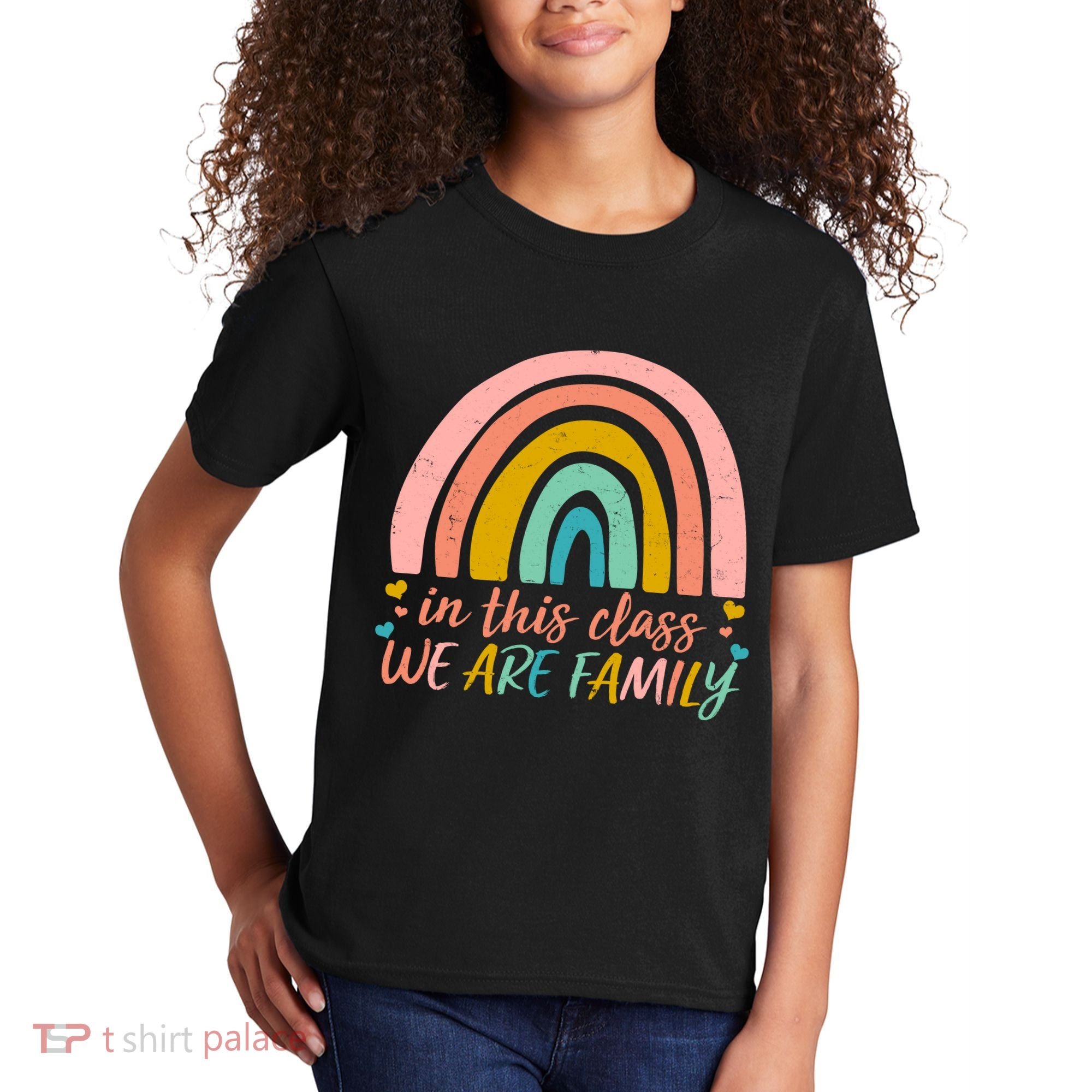 In This Class We Are Family Cute Painted Rainbow Kids T-Shirt