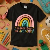 In This Class We Are Family Cute Painted Rainbow Kids T-Shirt thumb 3