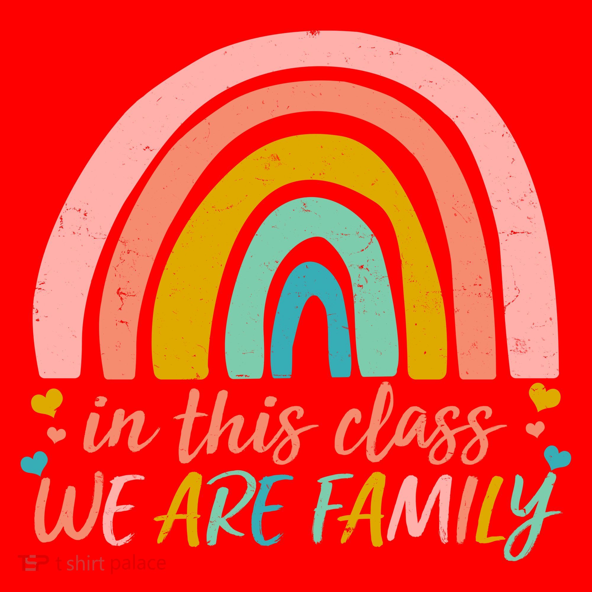 In This Class We Are Family Cute Painted Rainbow Santa Hat