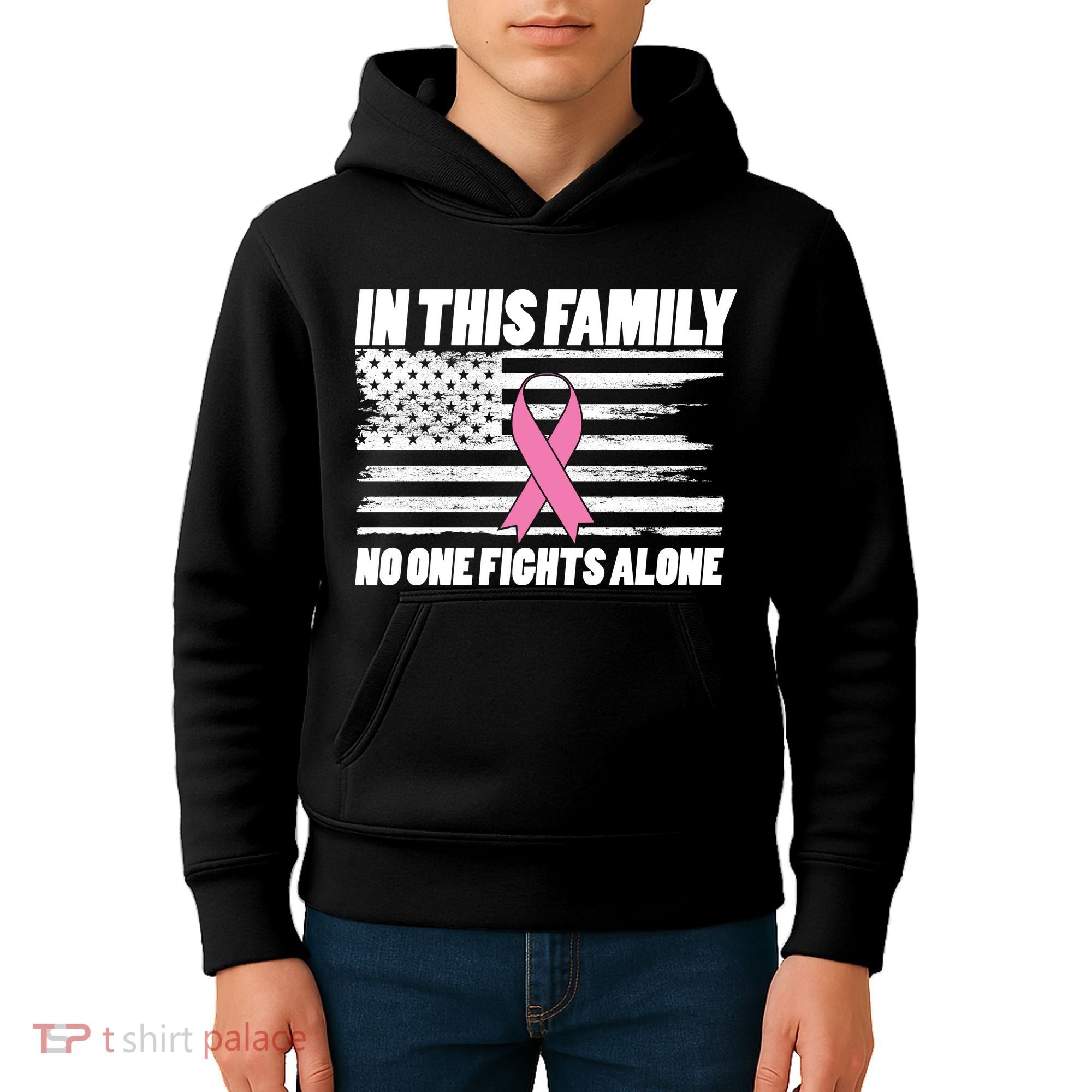 In This Family No One Fights Alone Kids Hoodie