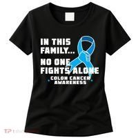 In This Family No One Fights Alone Colon Cancer Women's T-Shirt thumb 0