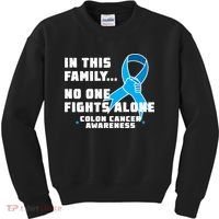In This Family No One Fights Alone Colon Cancer Kids Sweatshirt thumb 0