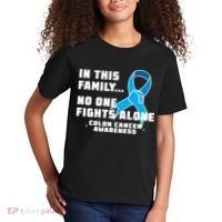 In This Family No One Fights Alone Colon Cancer Kids T-Shirt thumb 2