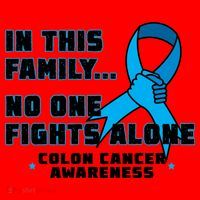 In This Family No One Fights Alone Colon Cancer Santa Hat thumb 1