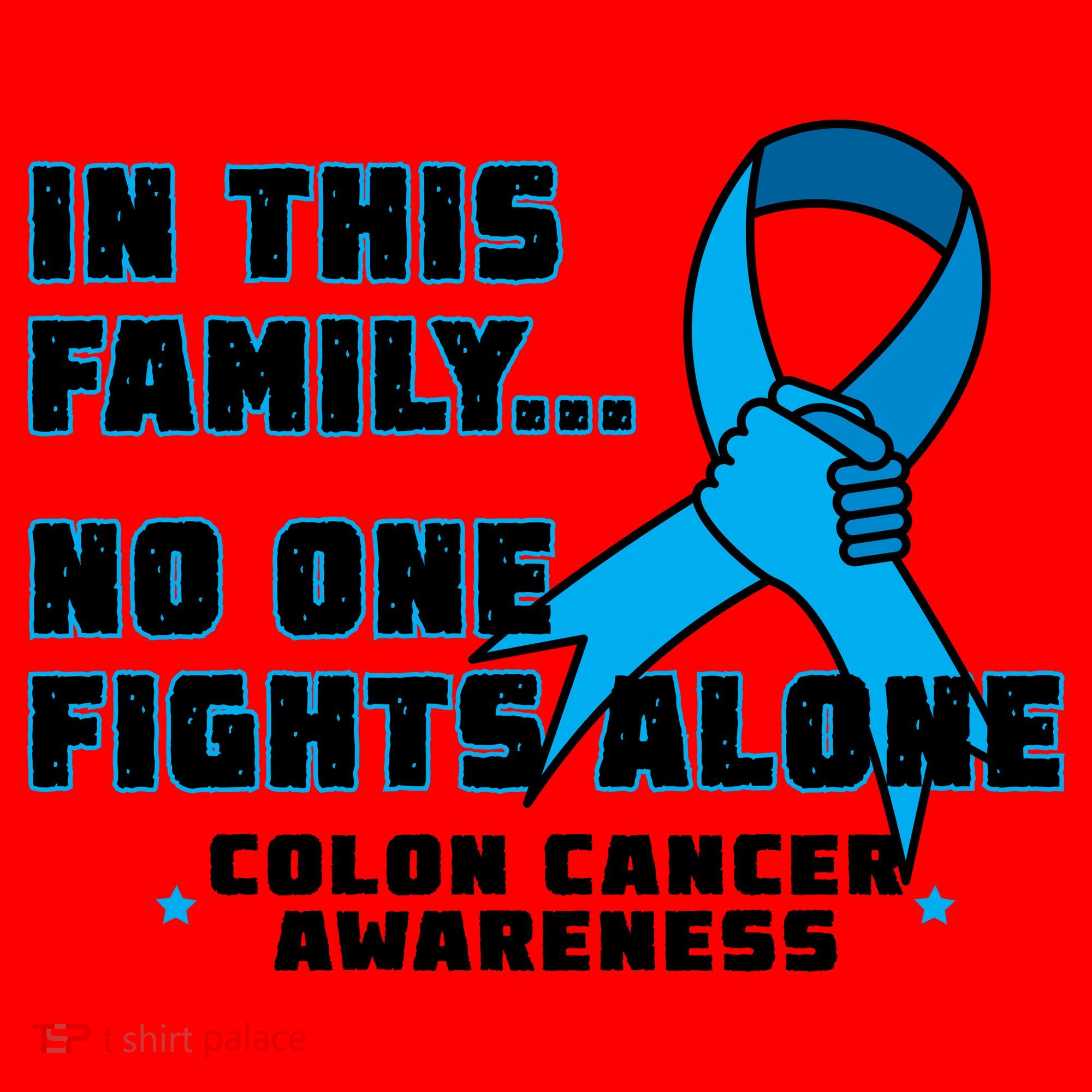 In This Family No One Fights Alone Colon Cancer Santa Hat