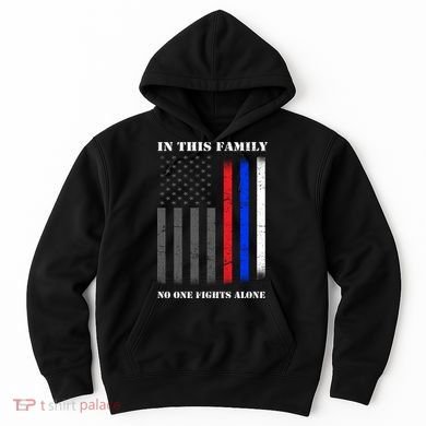 In This Family No One Fights Alone Hero Flag Hoodie