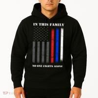 In This Family No One Fights Alone Hero Flag Hoodie thumb 2