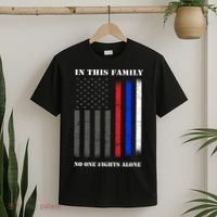 In This Family No One Fights Alone Hero Flag T-Shirt thumb 2