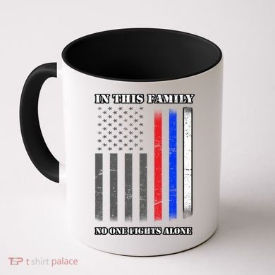 In This Family No One Fights Alone Hero Flag Coffee Mug