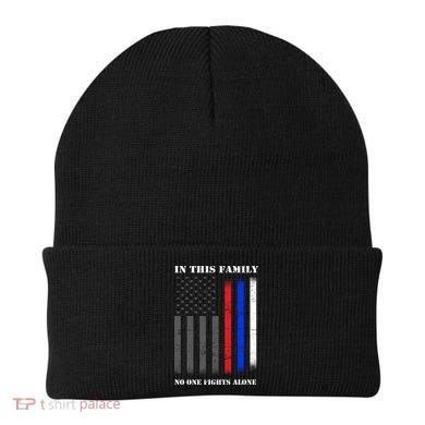 In This Family No One Fights Alone Hero Flag Beanie