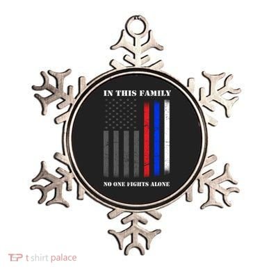 In This Family No One Fights Alone Hero Flag Ornament