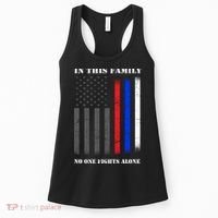 In This Family No One Fights Alone Hero Flag Women's Tank Top thumb 0