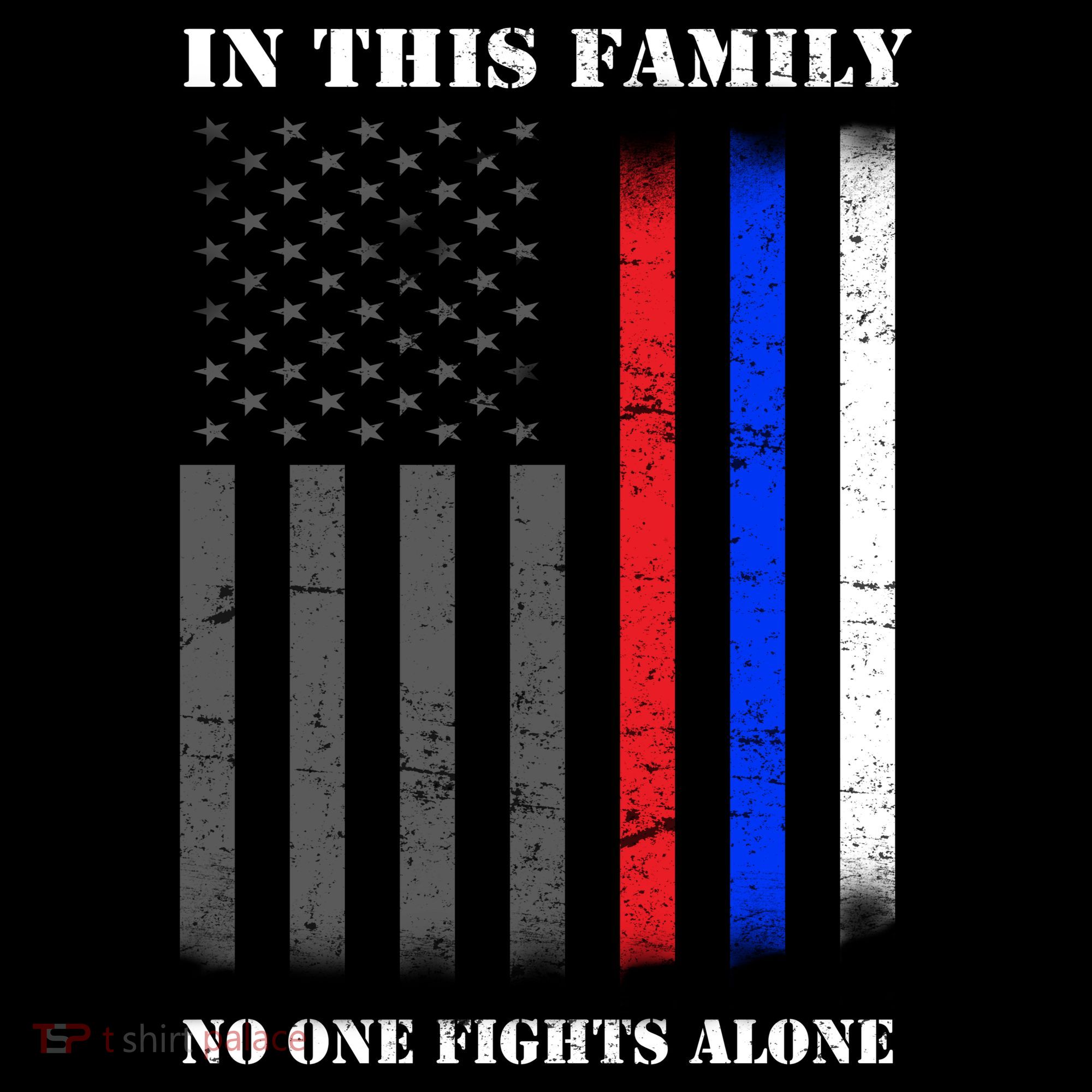 In This Family No One Fights Alone Hero Flag Women's Tank Top