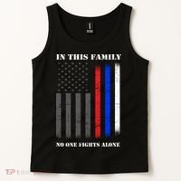 In This Family No One Fights Alone Hero Flag Tank Top thumb 2