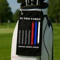 In This Family No One Fights Alone Hero Flag Golf Towel thumb 2