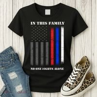 In This Family No One Fights Alone Hero Flag Women's T-Shirt thumb 3