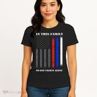 In This Family No One Fights Alone Hero Flag Women's T-Shirt thumb 4