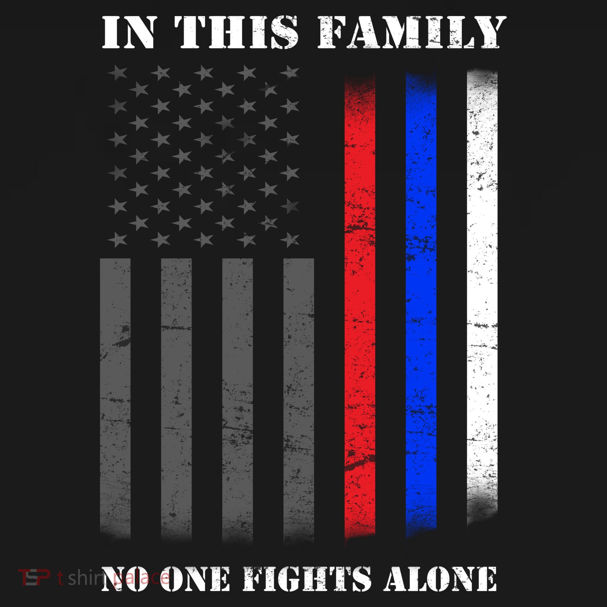 In This Family No One Fights Alone Hero Flag Kids Sweatshirt