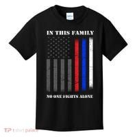 In This Family No One Fights Alone Hero Flag Kids T-Shirt thumb 0