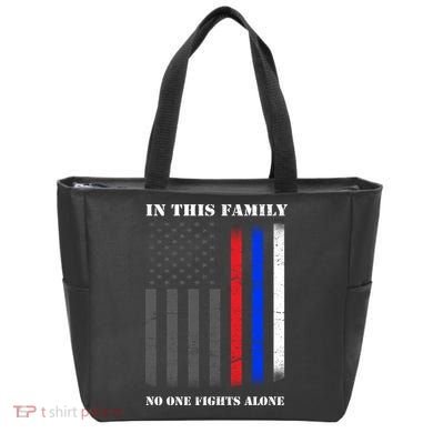 In This Family No One Fights Alone Hero Flag Tote Bag