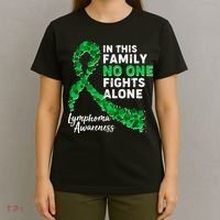 In This Family No One Fights Alone Lymphoma Awareness T-Shirt thumb 4
