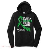 In This Family No One Fights Alone Lymphoma Awareness Women's Hoodie thumb 0