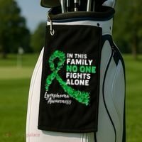 In This Family No One Fights Alone Lymphoma Awareness Golf Towel thumb 2