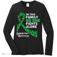 In This Family No One Fights Alone Lymphoma Awareness Women's Long Sleeve Shirt thumb 0
