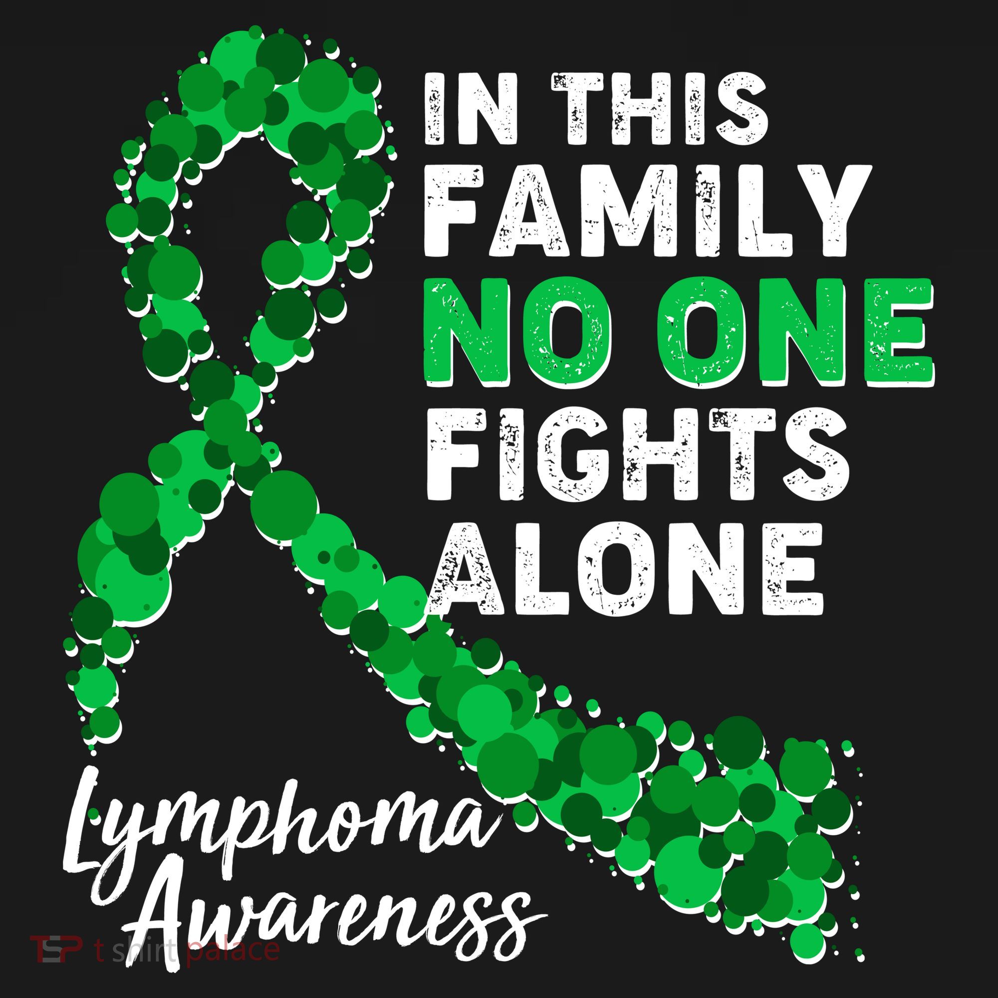 In This Family No One Fights Alone Lymphoma Awareness Kids Sweatshirt