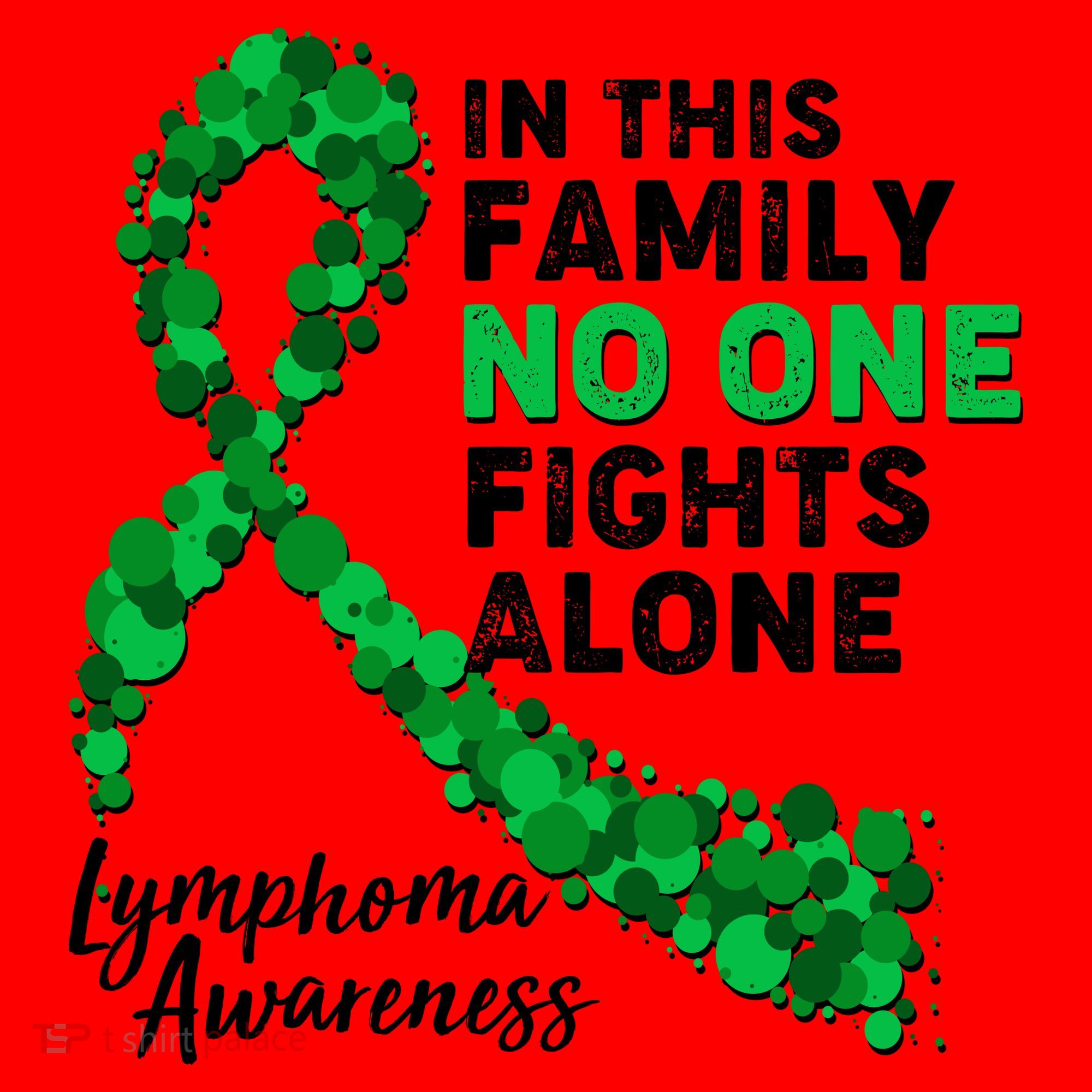In This Family No One Fights Alone Lymphoma Awareness Santa Hat