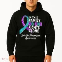 In This Family No One Fights Alone Suicide Prevention Awareness Hoodie thumb 2