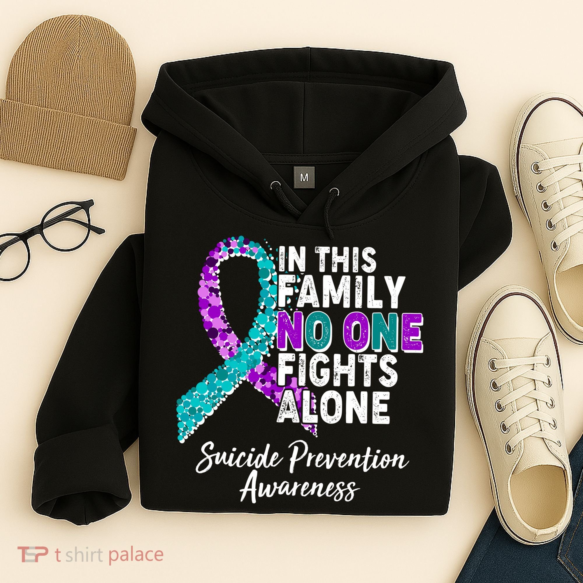 In This Family No One Fights Alone Suicide Prevention Awareness Hoodie