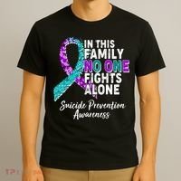 In This Family No One Fights Alone Suicide Prevention Awareness T-Shirt thumb 3