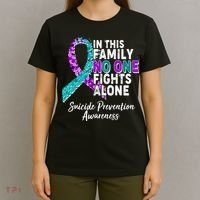 In This Family No One Fights Alone Suicide Prevention Awareness T-Shirt thumb 4