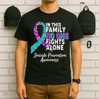 In This Family No One Fights Alone Suicide Prevention Awareness T-Shirt thumb 6